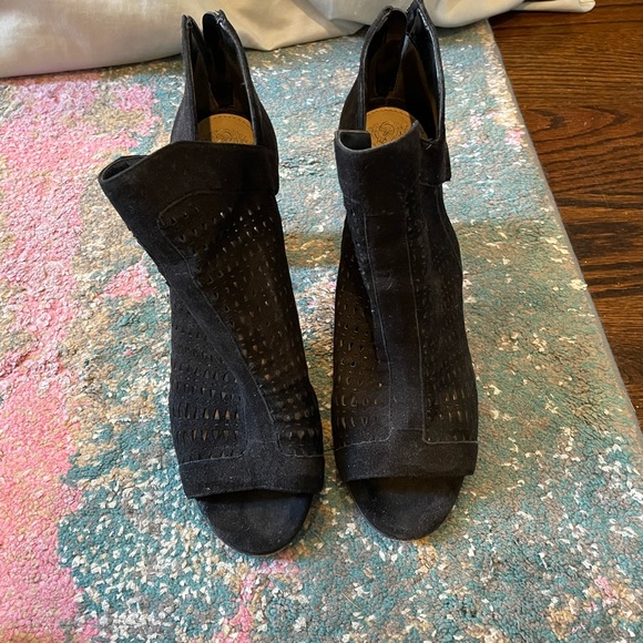 Vince Camuto Suede Open Toe Heels - Picture 2 of 5